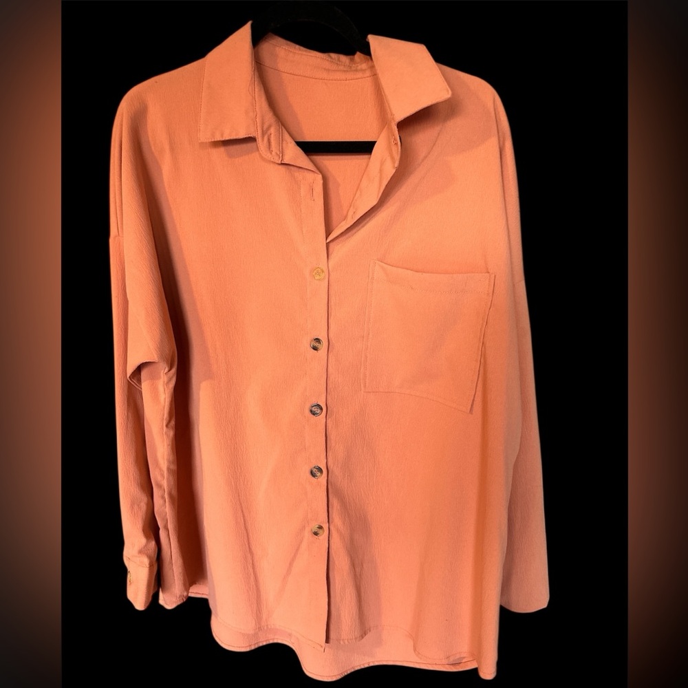 Rust Orange Button-Up Shirt